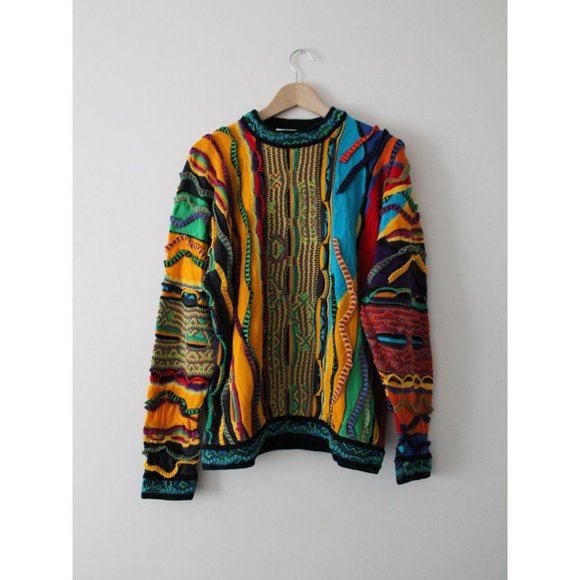 Coogi Vintage Colourful Cotton Sweater Size XL Notorious Big Style Very Rare - Picture 1 of 11